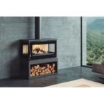 Poêle à bois raccordable 3 vitres avec bûcher - FIREMATIC Calgary - S 12.5 kW – Image 5