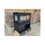 Poêle à bois raccordable 3 vitres avec bûcher - FIREMATIC Calgary - L 13.5 kW – Image 2