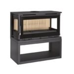 Poêle à bois raccordable 3 vitres avec bûcher - FIREMATIC Calgary - S 12.5 kW – Image 3