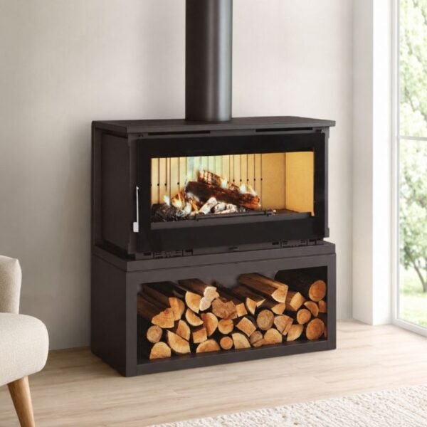 Poêle à bois raccordable avec bûcher - FIREMATIC Toronto - S 12.6 kW